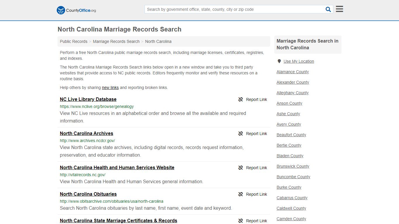 Marriage Records Search - North Carolina (Marriage ...